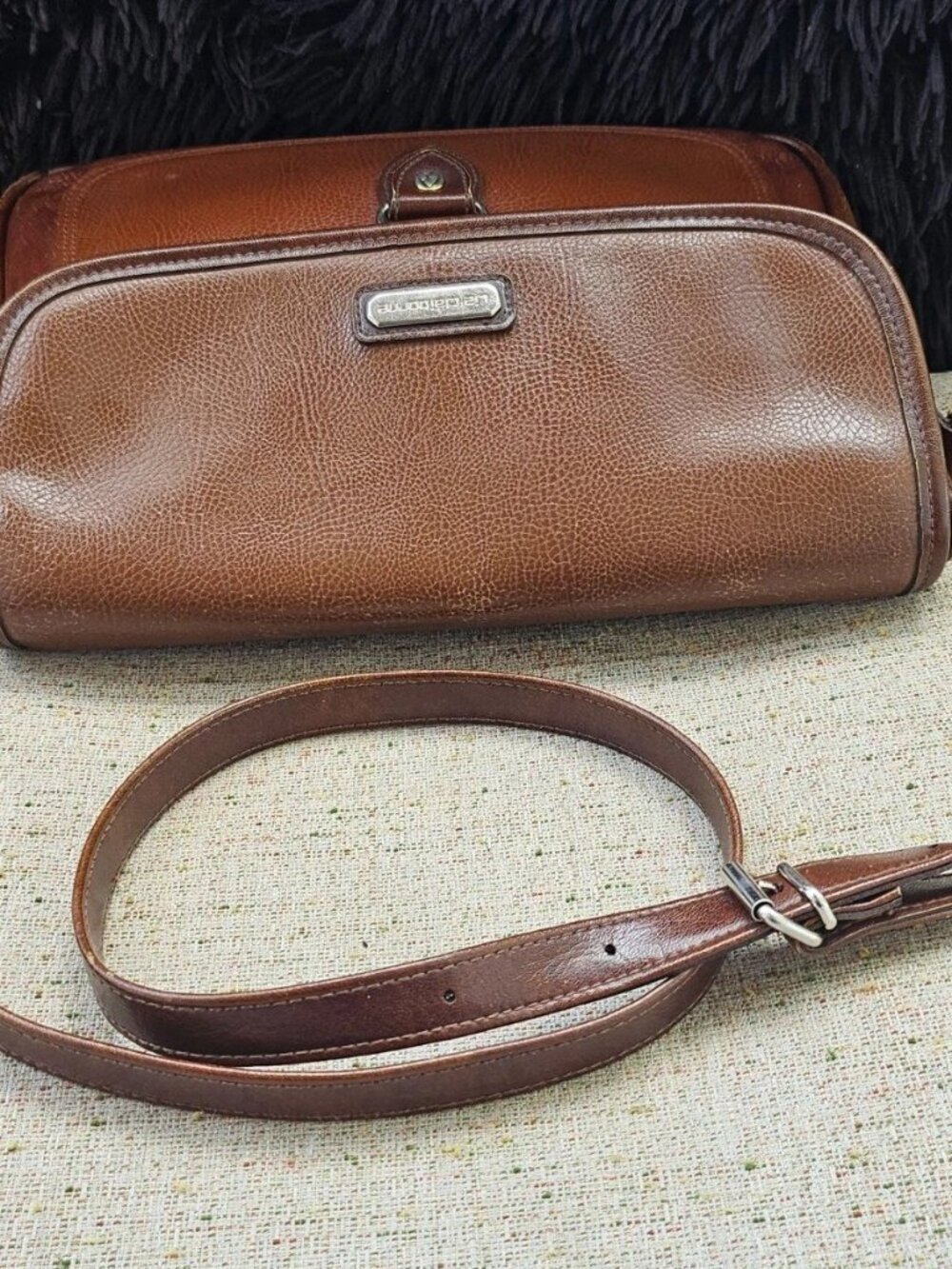 Vintage Liz Claiborne Women Purse Handbag Brown Leather Shoulder Bag - Picture 3 of 12